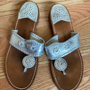 Jack Rogers Hampton Flat Silver Size 11